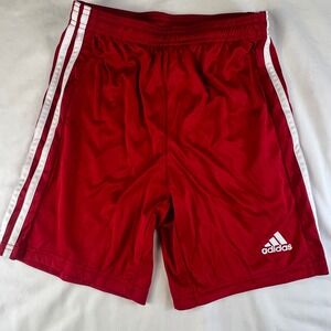 Kids Adidas AEROREADY Red Athletic Shorts with White Stripes Size M 11‎ 12Y